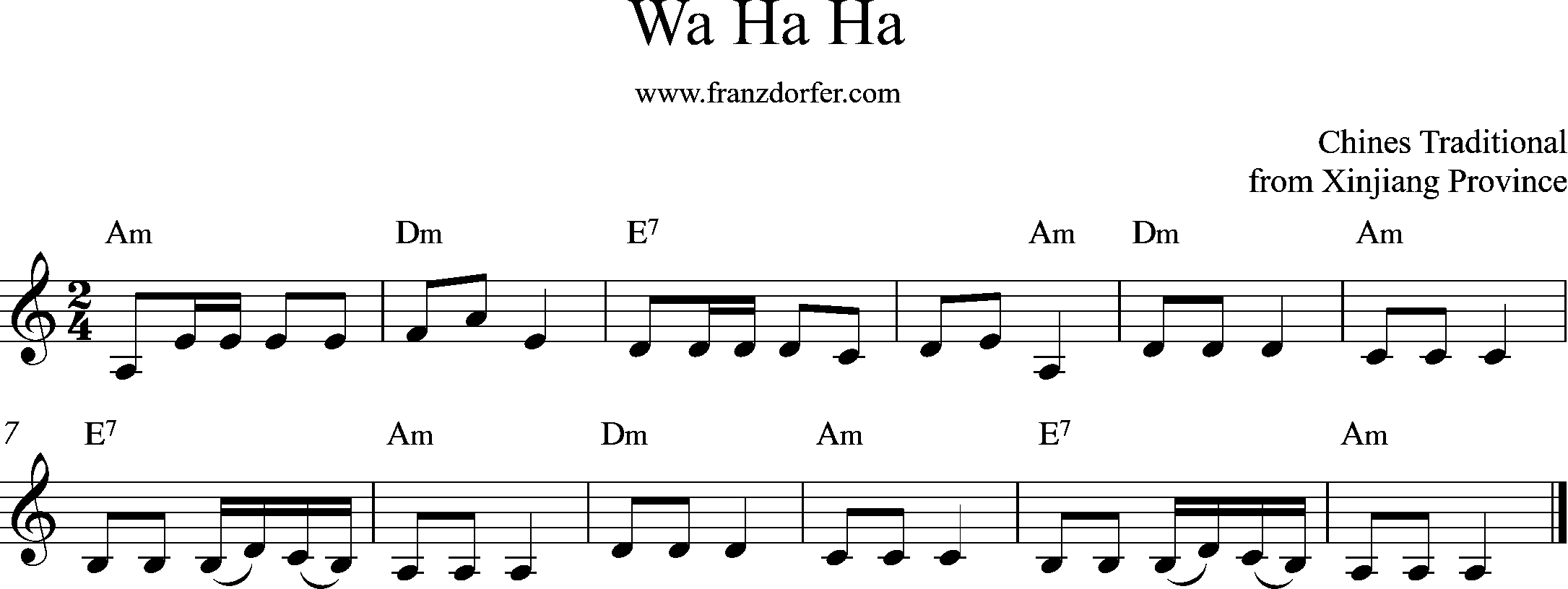 sheetmusic wahaha